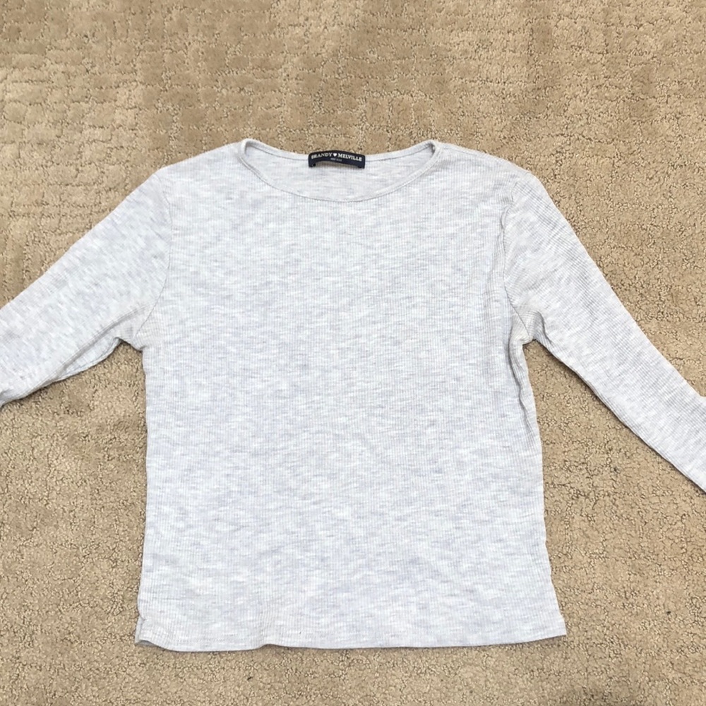 Brandy Melville Quarter Sleeve gray top